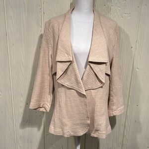 CHADWICKS of BOSTON Cream Open Blazer Lapels Cotton Blend Size XLT